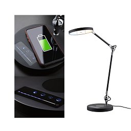 LED stolní lampa na psací stůl Numis 11W Qi nabíjení telefonu WhiteSwitch 2.700-6.500K - PAULMANN Obrázek pro produkt LED stolní lampa na psací stůl Numis 11W Qi nabíjení telefonu WhiteSwitch 2.700-6.500K - PAULMANN