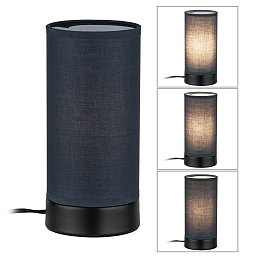 Stolní lampa Pia látkové stínidlo 1-ramenné černá mat/šedá E14 bez zdroje světla - PAULMANN Obrázek pro produkt Stolní lampa Pia látkové stínidlo 1-ramenné černá mat/šedá E14 bez zdroje světla - PAULMANN