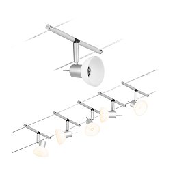 Lankový systém Sheela matný chrom 5 spotů bez zdroje světla max. 10W GU5,3 DC 60VA - PAULMANN Obrázek pro produkt Lankový systém Sheela matný chrom 5 spotů bez zdroje světla max. 10W GU5,3 DC 60VA - PAULMANN