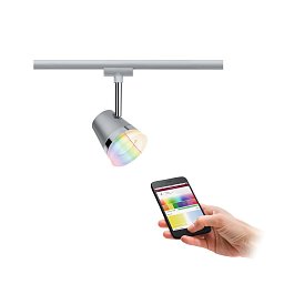 Smart Home Zigbee URail spot Cone RGBW matný chrom 5,5W včetně sv. zdroje - PAULMANN Obrázek pro produkt Smart Home Zigbee URail spot Cone RGBW matný chrom 5,5W včetně sv. zdroje - PAULMANN