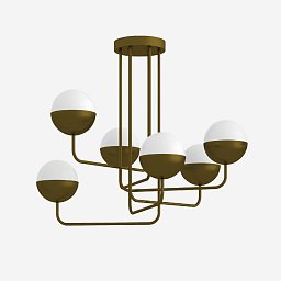 Závěsné svítidlo SEMILUNA 6x60(46)W E27 sklo bronz opál ZT6.11.S200.73 - LUCIS Obrázek pro produkt Závěsné svítidlo SEMILUNA 6x60(46)W E27 sklo bronz opál ZT6.11.S200.73 - LUCIS