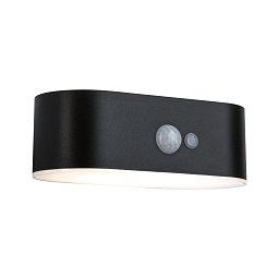 Solární LED venkovní nástěnné svítidlo Adya pohybové čidlo IP44 3000K černá - PAULMANN Obrázek pro produkt Solární LED venkovní nástěnné svítidlo Adya pohybové čidlo IP44 3000K černá - PAULMANN