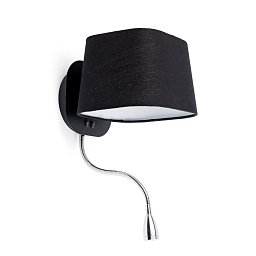 SWEET nástěnná lampa na čtení, černá, se čtecí lampičkou 1L - FARO Obrázek pro produkt SWEET nástěnná lampa na čtení, černá, se čtecí lampičkou 1L - FARO