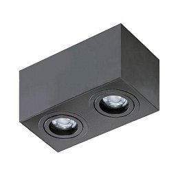 Obrázek pro produkt Stropní bodové přisazené svítidlo Azzardo Brant 2 square black AZ2827 GU10 2x50W IP20 18cm hranaté černé - AZZARDO