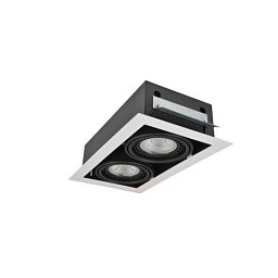 Obrázek pro produkt Stropní zápustné bodové svítidlo Azzardo Nova 2 white/black AZ2877 GU10+ADAP111/ES111 2x40/2x50W IP20 34,5cm bílo-černé - AZZARDO