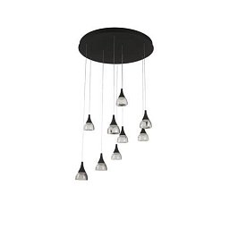 Obrázek pro produkt LED Závěsné svítidlo Azzardo Dalmatia 9 DIMM black AZ3143 45W 3880lm 3000K IP20 68cm černé stmívatelné - AZZARDO