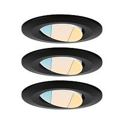 Obrázek pro produkt HomeSpa LED vestavné svítidlo Calla 3ks sada výklopné IP65 90mm 30° 3x5W 230V CCT černá mat - PAULMANN