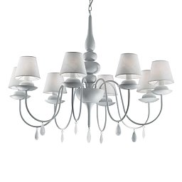 Obrázek pro produkt Závěsné svítidlo Ideal Lux Blanche SP8 bianco 035574 bílé 92cm 8x40W   - IDEALLUX