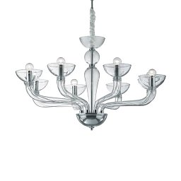 Obrázek pro produkt  Závěsné svítidlo Ideal Lux Casanova SP8 transparente 044255 čiré 88cm 8x40W   - IDEALLUX