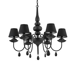 Obrázek pro produkt Závěsné svítidlo Ideal Lux Blanche SP6 nero 111872 černé 75cm   - IDEALLUX