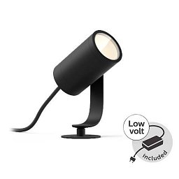 Obrázek pro produkt Hue LED White and Color Ambiance Venkovní spotové zemní/ nástěnné svítidlo Philips Lily 17428/30/P7 černé s adaptérem - PHILIPS HUE (915005671701)