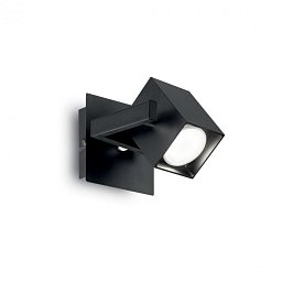 Obrázek pro produkt Bodové stropní a nástěnné svítidlo Ideal Lux Mouse AP1 nero 073569 1x50W černé - IDEALLUX