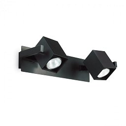 Obrázek pro produkt Bodové stropní a nástěnné svítidlo Ideal Lux Mouse AP2 nero 156705 2x50W černé - IDEALLUX