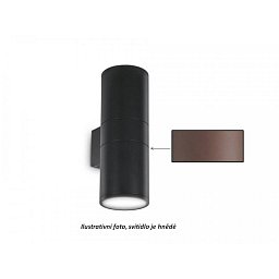 Obrázek pro produkt Venkovní nástěnné svítidlo Ideal Lux Gun AP2 big coffee 163611 hnědé 31cm IP54 - IDEALLUX