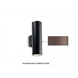 Obrázek pro produkt Venkovní nástěnné svítidlo Ideal Lux Gun AP2 small coffee 163635 hnědé 21cm IP44 - IDEALLUX