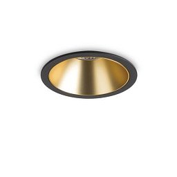 Obrázek pro produkt LED Zápustné bodové svítidlo Ideal Lux Game Round Black Gold 192345 11W 850lm 3000K IP20 kulaté černé - IDEALLUX
