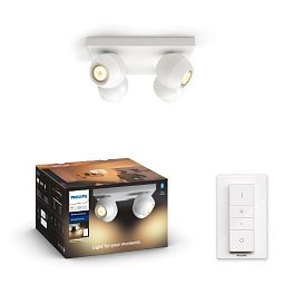 Obrázek pro produkt Hue White Ambiance Bodové svítidlo Philips Buckram BT 50474/31/P6 LED GU10 4x5W 4x350lm 2200-6500K 230V, bílé s dálkovým ovladačem a Bluetooth - PHILIPS HUE (915005918801)