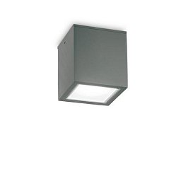 Obrázek pro produkt Venkovní stropní přisazené svítidlo Ideal Lux TECHO PL1 BIG ANTRACITE 251516 GU10 1x20W IP54 15cm antracitové - IDEALLUX