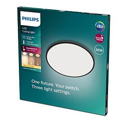 Obrázek pro produkt LED Stropní přisazené svítidlo Philips Superslim CL550 8719514327160 36W 3600lm 2700K IP20 55cm černé, 3-krokové stmívání - PHILIPS (929002667301)
