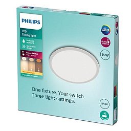 Obrázek pro produkt LED Koupelnové stropní svítidlo Philips Superslim CL550 8719514327184 15W 1300lm 2700K IP44 25cm bílé, 3-krokové stmívání - PHILIPS (929002667401)