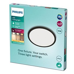 Obrázek pro produkt LED Koupelnové svítidlo Philips Superslim CL550 8719514327207 15W 1300lm 2700K IP44 25cm černé, 3-krokové stmívání - PHILIPS (929002667501)