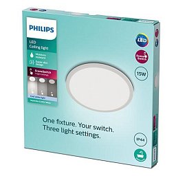 Obrázek pro produkt LED Koupelnové stropní svítidlo Philips Superslim CL550 8719514327221 15W 1500lm 4000K IP44 25cm bílé, 3-krokové stmívání - PHILIPS (929002667601)