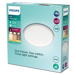 Obrázek pro produkt LED Koupelnové stropní svítidlo Philips Cavanal 8719514326866 12W 1200lm 2700K IP44 25cm bílé, 3-krokové stmívání - PHILIPS (929002668201)