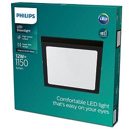 Obrázek pro produkt LED Stropní přisazené svítidlo Philips Magneos 8719514328730 12W 1150lm 2700K IP20 21cm hranaté černé - PHILIPS (929002661331)