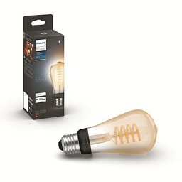 Obrázek pro produkt Hue Bluetooth LED White Ambiance filamentová žárovka Philips 8719514301467 E27 ST64 7W 550lm 2200-4500K černá, stmívatelná - PHILIPS (929002477701)