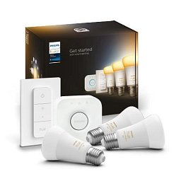Obrázek pro produkt Hue Bluetooth LED White Ambiance set 3ks žárovek Philips + Hue Bridge + Hue Switch 8719514291232 E27 A60 8W 1100lm 2200-6500K stmívatelné - PHILIPS (929002468403)