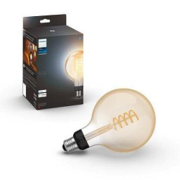 Obrázek pro produkt Hue Bluetooth LED White Ambiance filamentová žárovka Philips 8719514301542 E27 G125 7W 550lm 2200-4500K černá, stmívatelná - PHILIPS (929002478101)