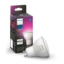 Obrázek pro produkt Hue Bluetooth LED White and Color Ambiance žárovka Philips 8719514339880 GU10 4,3W 350lm 2000K-6500K RGB stmívatelná - PHILIPS (929001953111)