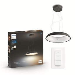 Obrázek pro produkt Hue LED White Ambiance Závěsné svítidlo Philips Amaze BT 8719514341074 25W 2900lm 2200-6500K IP20 24V, černé s dálkovým ovladačem a Bluetooth - PHILIPS (929003054901)