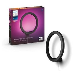 Obrázek pro produkt Hue Bluetooth LED White and Color Ambiance Nástěnné svítidlo Philips Sana 8719514343382 20W 1400lm 2000-6500K RGB IP20 24V černé, stmívatelné - PHILIPS (929003052901)