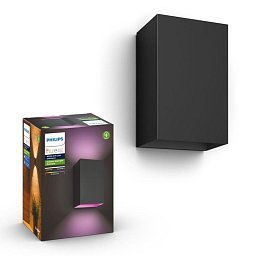 Obrázek pro produkt HUE Resonate SVÍTIDLO VENKOVNÍ NÁSTĚNNÉ LED RGBW 2x8W 1200lm 2000-6500K IP44, černá - PHILIPS HUE (915005842901)