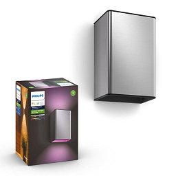 Obrázek pro produkt HUE Resonate SVÍTIDLO VENKOVNÍ NÁSTĚNNÉ LED RGBW 2x8W 1200lm 2000-6500K IP44, nerez - PHILIPS HUE (915005843001)