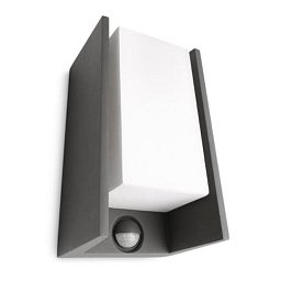 Obrázek pro produkt Venkovní nástěnné svítidlo s pohybovým senzorem Philips Bridge 8719514385429 E27 1x42W IP44 230V antracitové - PHILIPS (915003762102)