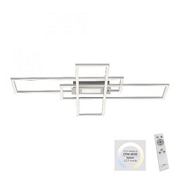 Obrázek pro produkt Svítidlo stropní ASMIN LED stříbrná barva, 99x29cm, hranaté, stmívatelné, downlight+sidelight 2700-5000K - LEUCHTEN DIREKT / JUST LIGHT