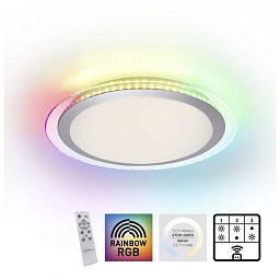 Obrázek pro produkt CYBA LED stropní svítidlo ploché 45x45cm, kruhové, bílé, stmívatelné, hra barev, CCT LED panel RGB+2700-5000K - LEUCHTEN DIREKT / JUST LIGHT