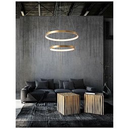 Obrázek pro produkt Závěsné svítidlo LEON plátkovaný zlatý hliník a akryl nastavitelné LED 65W 230V 3000K IP20 stmívatelné - NOVA LUCE