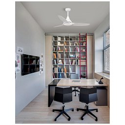 Obrázek pro produkt Stropní ventilátor se světlem SAMOA tělo z oceli matná bílá a sklo 3ABS LED 18W 3000K - NOVA LUCE