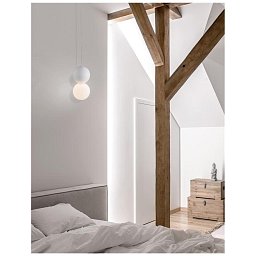 Obrázek pro produkt Závěsné svítidlo ZERO bílá sádra opálové sklo a bílý hliník G9 1x5W IP20 220-240V bez žárovky - NOVA LUCE