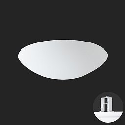 AURA V11 stropní/nástěnné skleněné polovestavné svítidlo bílá IP44 4000 K 19W LED nouzové kombinované 3 h - OSMONT Obrázek pro produkt AURA V11 stropní/nástěnné skleněné polovestavné svítidlo bílá IP44 4000 K 19W LED nouzové kombinované 3 h - OSMONT