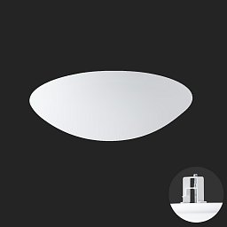 AURA V5 stropní/nástěnné skleněné polovestavné svítidlo bílá IP44 3000 K 33W LED nouzové kombinované 3 h - OSMONT Obrázek pro produkt AURA V5 stropní/nástěnné skleněné polovestavné svítidlo bílá IP44 3000 K 33W LED nouzové kombinované 3 h - OSMONT