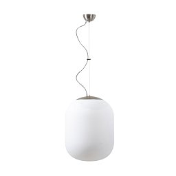 Obrázek pro produkt TANIA L2 závěsné skleněné svítidlo kartáčovaná nerez / bílá IP40 40W E27 - OSMONT