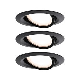 Obrázek pro produkt LED vestavné svítidlo Nova Plus Coin základní sada výklopné IP65 kruhové 93mm 30° Coin 3x6W 230V stmívatelné 2700K černá mat - PAULMANN