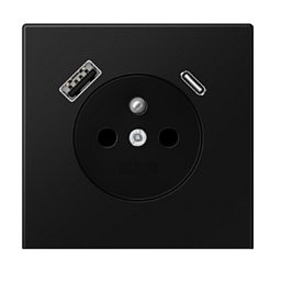 Obrázek pro produkt Zásuvka 230V s nabíječkou USB-A + USB-C LS1520F-15CASW - JUNG