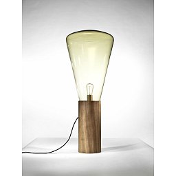 Stojací lampa MUFFINS E27 101cm hnědá kouřová / americký ořech voskovaný / kabel černý - BROKIS C Obrázek pro produkt Stojací lampa MUFFINS E27 101cm hnědá kouřová / americký ořech voskovaný / kabel černý - BROKIS C