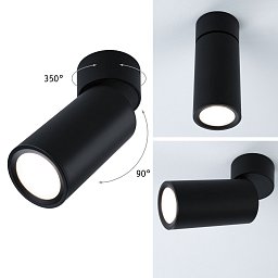 Obrázek pro produkt LED stropní svítidlo 3-krokové-stmívatelné Turnal Coin 2700K 230V 6W stmívatelné černá mat - PAULMANN