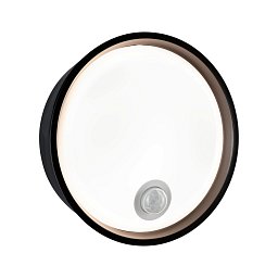 Obrázek pro produkt LED venkovní nástěnné svítidlo Platomo pohybové čidlo IP44 kruhové 180mm 3000K 14,5W 230V černá umělá hmota - PAULMANN
